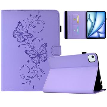 iPad Air 11 2026/iPad Pro 11 2022/iPad Air 2022 Butterfly Smart Folio -kotelo korttipaikoilla - violetti