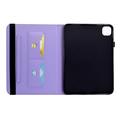 iPad Air 11 2026/iPad Pro 11 2022/iPad Air 2022 Butterfly Smart Folio -kotelo korttipaikoilla - violetti