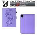 iPad Air 11 2026/iPad Pro 11 2022/iPad Air 2022 Butterfly Smart Folio -kotelo korttipaikoilla - violetti