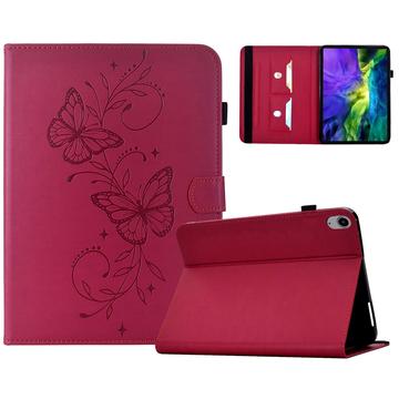 iPad Mini (2026) Butterfly Smart Folio -kotelo korttipaikoilla - kirkkaan vaaleanpunainen