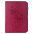 iPad Mini (2026) Butterfly Smart Folio -kotelo korttipaikoilla - kirkkaan vaaleanpunainen