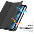 iPad Mini (2026) Dux Ducis Domo Tri-Fold Smart Lompakkokotelo - Musta