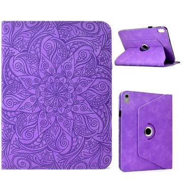 iPad Mini (2026) Mandala 360 -kääntyvä suojakotelo - violetti