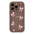 iPhone 13 Pro Tyylikäs iskunkestävä TPU kotelo korotetuilla reunoilla - ruskea / Rusetti