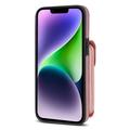 iPhone 14 Plus Kaikki yhdessä -kotelo, jossa lompakko ja hihna - ruusukultainen