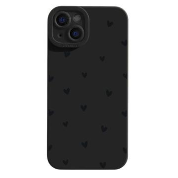 iPhone 14 Plus Ohut TPU-kotelo sydänkuviollalo - Musta