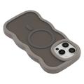 iPhone 14 Pro Max Aaltoreuna magneettinen hybridikotelo - harmaa