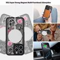 iPhone 15 Pro Max Tyylikäs suojaava magneettikotelo - Perhoset / Ruusut