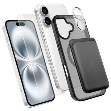 iPhone 16 4-in-1 MagSafe -suojasarja korttitelineellä - musta