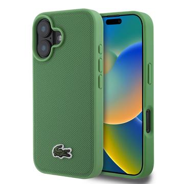 iPhone 16 Plus Lacoste Iconic Petit Pique Woven Logo kotelo - MagSafe-yhteensopiva - Vihreä
