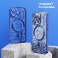 iPhone 16 Plus Prio Elegant Mag-kotelo, jossa on kameran objektiivin suojus - sininen