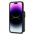 iPhone 16 Pro Kaikki yhdessä -kotelo, jossa lompakko ja hihna - musta