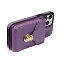 iPhone 16 Pro Kaikki yhdessä -kotelo, jossa lompakko ja hihna - violetti