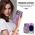 iPhone 16 Pro Kaikki yhdessä -kotelo, jossa lompakko ja hihna - violetti