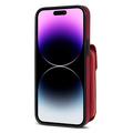 iPhone 16 Pro Kaikki yhdessä -kotelo, jossa lompakko ja hihna - punainen