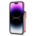 iPhone 16 Pro Kaikki yhdessä -kotelo, jossa lompakko ja hihna - ruusukultainen