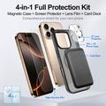 iPhone 16 Pro Max 4-in-1 MagSafe -suojasarja korttitelineellä - musta