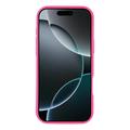 iPhone 16 Pro Max Sydänkuvioinen iskunkestävä TPU-kotelo kohoreunoilla - Kuuma Pinkki