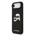 iPhone Air Karl Lagerfeld Double Heads MagSafe Nestemäinen silikonikotelo - Musta