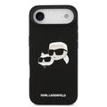 iPhone Air Karl Lagerfeld Double Heads MagSafe Nestemäinen silikonikotelo - Musta