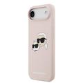 iPhone Air Karl Lagerfeld Double Heads MagSafe Nestemäinen silikonikotelo - vaaleanpunainen