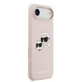 iPhone Air Karl Lagerfeld Double Heads MagSafe Nestemäinen silikonikotelo - vaaleanpunainen