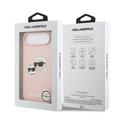 iPhone Air Karl Lagerfeld Double Heads MagSafe Nestemäinen silikonikotelo - vaaleanpunainen
