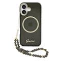 iPhone 17 Guess IML Glitter Script Hihnakotelo - MagSafe-yhteensopiva - musta