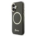 iPhone 17 Guess IML Glitter Script Hihnakotelo - MagSafe-yhteensopiva - musta
