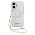 iPhone 17 Guess IML Glitter Script Hihnakotelo - MagSafe-yhteensopiva - läpinäkyvä