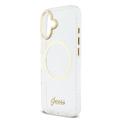 iPhone 17 Guess IML Glitter Script Hihnakotelo - MagSafe-yhteensopiva - läpinäkyvä