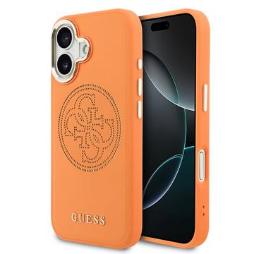 iPhone 17 Guess Perforated 4G Logo Kotelo - MagSafe-yhteensopiva - oranssi