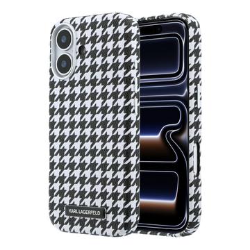 iPhone 17 Karl Lagerfeld -kotelo, houndstooth-kuvioinen, muovinen - MagSafe-yhteensopiva