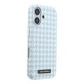 iPhone 17 Karl Lagerfeld -kotelo, houndstooth-kuvioinen, muovinen - MagSafe-yhteensopiva - sininen
