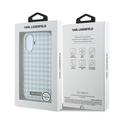 iPhone 17 Karl Lagerfeld -kotelo, houndstooth-kuvioinen, muovinen - MagSafe-yhteensopiva - sininen