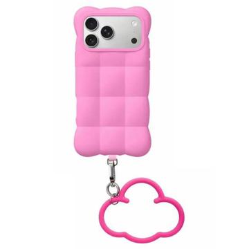 iPhone 17 Pro/18 Pro Cloud Puffer -silikonikotelo - kirkkaan pinkki