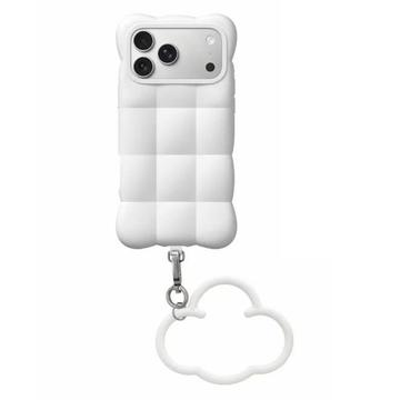 iPhone 17 Pro/18 Pro Cloud Puffer -silikonikotelo - valkoinen