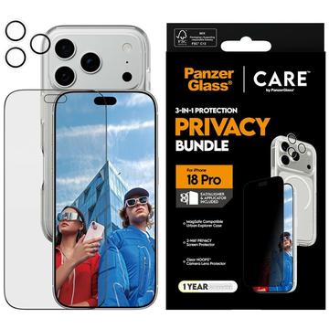iPhone 17 Pro/18 Pro PanzerGlass Care Flagship 3-in-1 yksityisyyspaketti - Kirkas