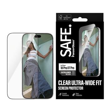 iPhone 17 Pro/18 Pro PanzerGlass Safe Ultra-Wide Fit Panssarilasi - 9H - Musta reuna
