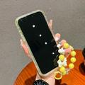 iPhone 17 Pro/18 Pro Glitter Iskunkestävä hybridi kotelo rannehihnalla - keltainen