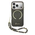 iPhone 17 Pro Guess IML Glitter Script Hihnakotelo - MagSafe-yhteensopiva - musta