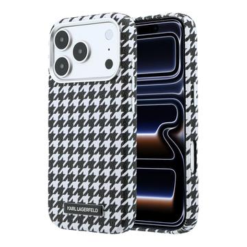 iPhone 17 Pro Karl Lagerfeld -kotelo, houndstooth-kuvioinen, muovinen - MagSafe-yhteensopiva