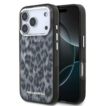 iPhone 17 Pro Karl Lagerfeld IML Leopardikotelo - MagSafe-yhteensopiva - harmaa