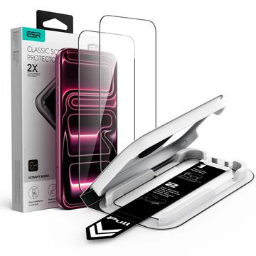 iPhone 17 Pro Max/18 Pro Max ESR UltraFit Panssarilasi - 9H, 0.3mm - musta reuna