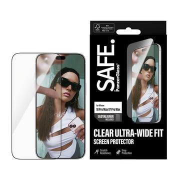 iPhone 17 Pro Max/18 Pro Max PanzerGlass Safe Ultra-Wide Fit Panssarilasi - 9H - Musta reuna