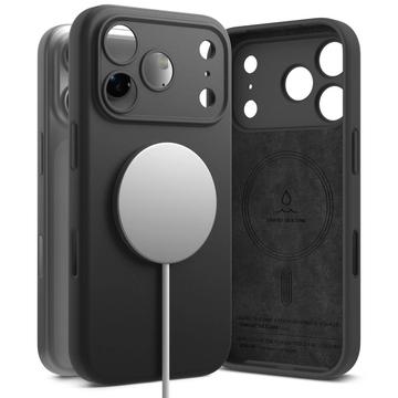 iPhone 17 Pro Max/18 Pro Max Ringke Liquid Silicone MagSafe Kotelo - Musta