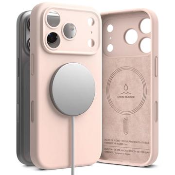 iPhone 17 Pro Max/18 Pro Max Ringke Liquid Silicone MagSafe Kotelo - Vaaleanpunaista Hiekkaa