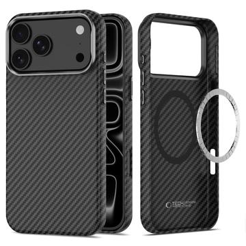 iPhone 17 Pro Max/18 Pro Max Tech-Protect Ion Carbon muovikotelo - MagSafe-yhteensopiva - musta / hopea