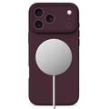 iPhone 17 Pro Max/18 Pro Max Tech-Protect nestemäinen silikoni kotelo - MagSafe yhteensopiva - Burgundi