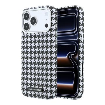 iPhone 17 Pro Max Karl Lagerfeld -kotelo, houndstooth-kuvioinen, muovinen - MagSafe-yhteensopiva